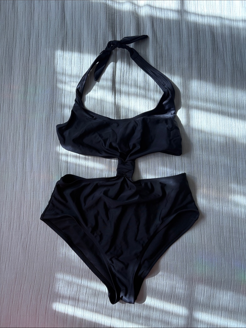 Adore Me Black Cutout Halter One-Piece Swimsuit - Monokini